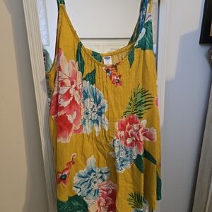 Floral Yellow Sleeveless Top